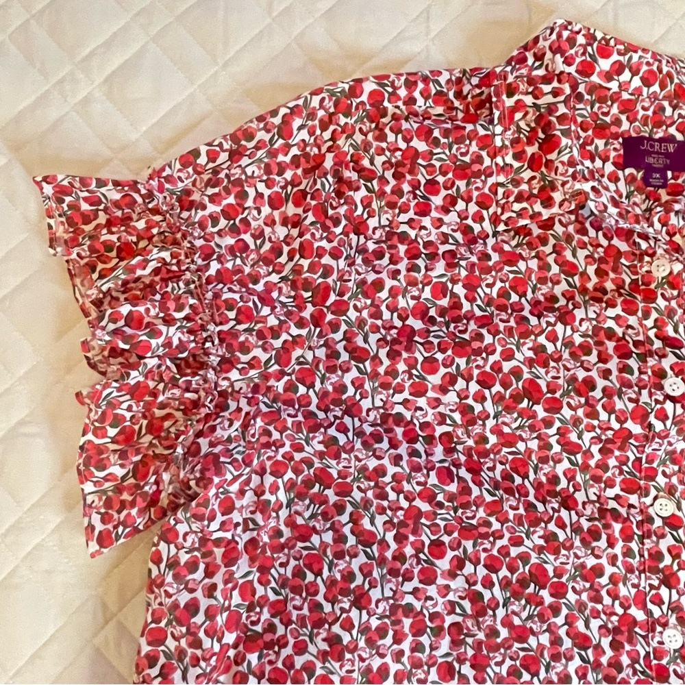 J. Crew Amelia Shirt Dress in Liberty Eliza’s Red Floral Fabric Plus Size 3X - Picture 5 of 15